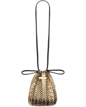 Rabanne Iconic Discs Bucket Flip Bag - White