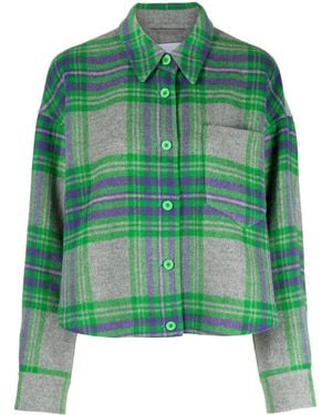 JNBY Plaid-Pattern Button-Up Jacket - Green