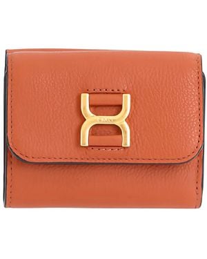 Chloé Trifold Leather Wallet - Orange