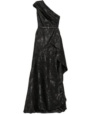 Saiid Kobeisy One-Shoulder Brocade Dress - Black