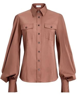 Brunello Cucinelli Camisa Con Bolsillo De Manga Balloon - Rosa