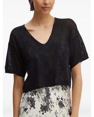 Benetton V-Neck T-Shirt - Black