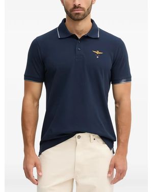 Aeronautica Militare Polo À Logo Brodé - Blue