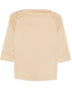 AROVESCIO Boat-Neck T-Shirt - Natural
