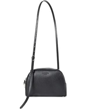 Ann Demeulemeester Small Agata Printed Leather Shoulder Bag - Black
