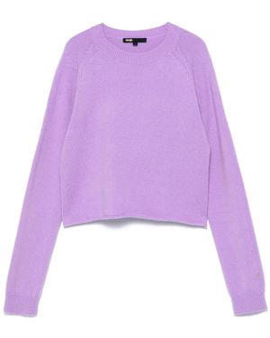 Maje Soft Cashmere-Blend Cropped Jumper - Purple