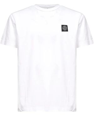 Stone Island Logo-Patch Short-Sleeve T-Shirt - White