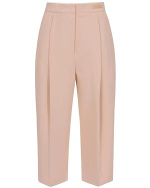 Elisabetta Franchi Lightweight Crêpe Fabric Trousers - White