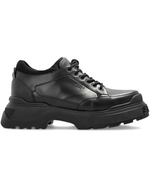 Fendi Zapatos Derby Con Logo En Relieve - Negro