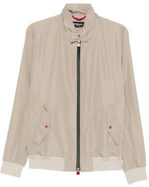 Kiton High-Neck Bomber Jacket - Natural