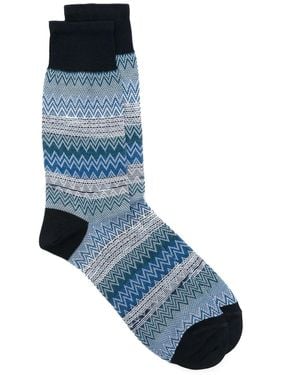 Missoni Zigzag-Woven Socks - Blue