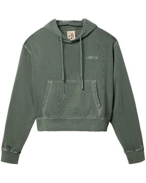 CAMPERLAB Logo-Embroidered Cotton Hoodie - Green