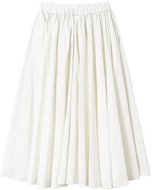 Twinset Taffeta Midi-Rok Met Elastische Taille - Wit