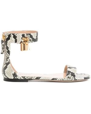 Tom Ford Snakeskin-Effect Sandals - White