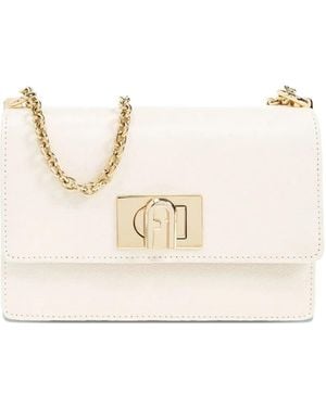 Furla Mini 1927 Chain-Strap Flap Shoulder Bag - Natural