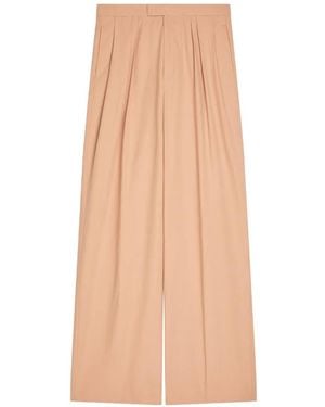 Dries Van Noten Pleated Cotton Poplin Trousers - Natural