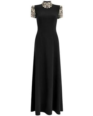 Jenny Packham Pricile Embellished Maxi Dress - Black