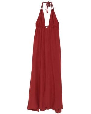 MOUTAKI Halterneck Maxi Dress - Red