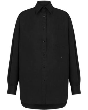 Moschino Logo-Embroidered Shirt - Black