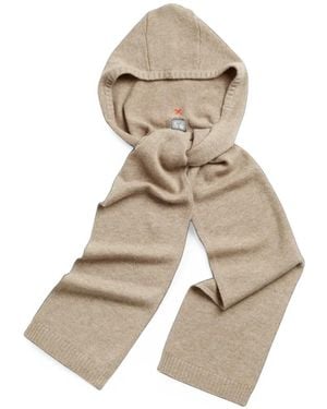 Chinti & Parker Fine-Knit Hooded Scarf - Natural