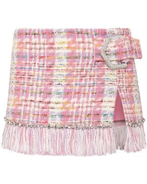Philipp Plein Tweed Mini Skirt - Pink