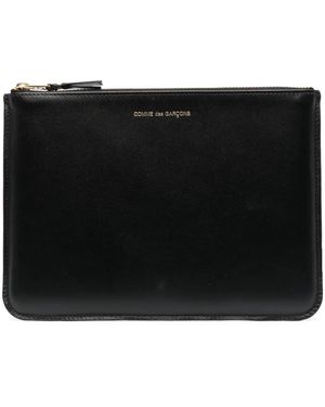 Comme des Garçons Engraved-Logo Leather Wallet - Black