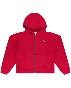 Rhude Zip-Fastening Hoodie - Red