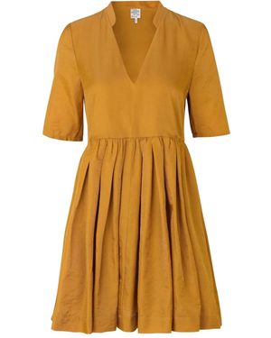 Baum und Pferdgarten Aubrie V-Neck Pleated Dress - Yellow