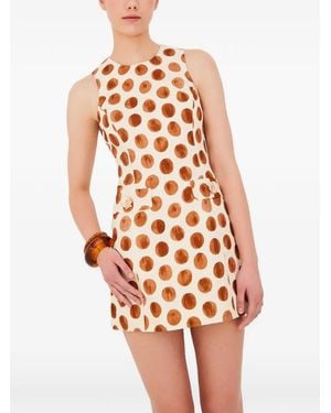 Cara Cara Posie Spot-Print Mini Dress - Orange