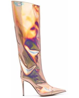 Alexandre Vauthier Iridescent-effect Knee-length Boots - White