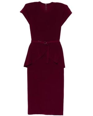 Norma Kamali Short-Sleeve Midi Dress - Purple