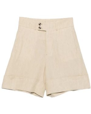 Berwich Nadine Buttoned Turn-Up Shorts - Natural