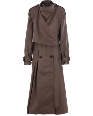 Burberry Double-Breasted Buckle-Cuff Trench Coat - Brown