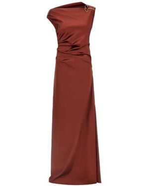 Max Mara Long Stretch Satin Dress - Red