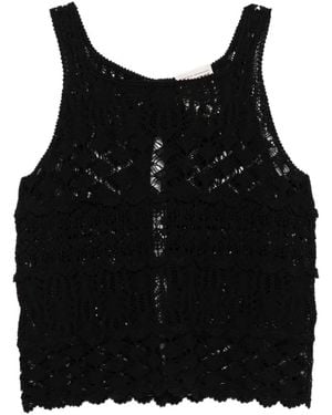 Semicouture Lace Top - Black