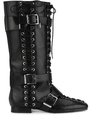 Ganni Lace-Up Boots - Black