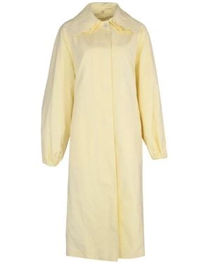 Fabiana Filippi Embroidered-Collar Ottoman Trench Coat - White