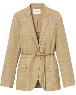 Lafayette 148 New York Neapolitan Belted Checked Jacket - Natural