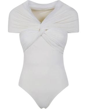 Gentry Portofino Twisted Mesh-Panel Body - White