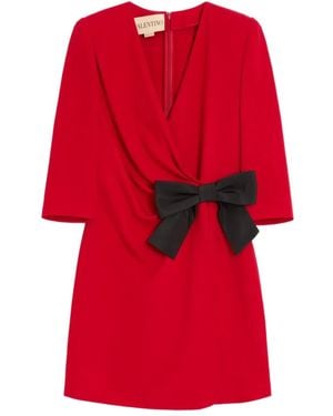 Valentino Garavani Bow-Detail Silk Mini Dress - Red