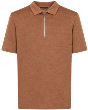 Tombolini Quarter-Zip Polo Shirt - Brown