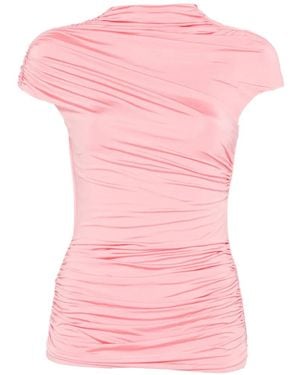 Self-Portrait Draped Top - Pink