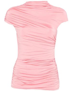 Self-Portrait Draped Top - Pink