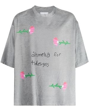 4SDESIGNS T-Shirt Con Stampa - Grigio