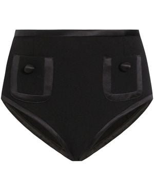 Dolce & Gabbana Satin-Trimmed Mini Shorts - Black