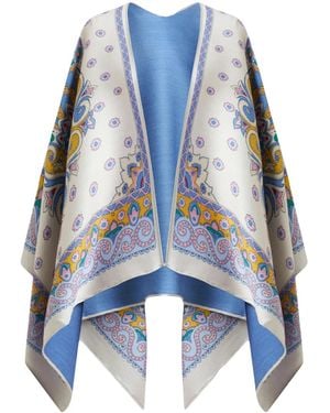 ETRO オールオーバー ペイズリー プリント サテン ケープ レディース Etro ケープ | オンラインセールは最大40%オフ | Lyst