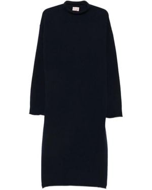 Agl Attilio Giusti Leombruni Roll-Neck Knitted Midi Dress - Blue