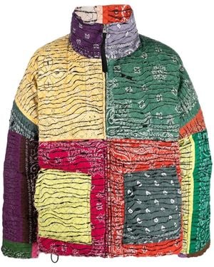 Children of the discordance Bandana Print Down Jacket - Green