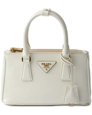 Prada Mini Galleria Leather Tote Bag - White