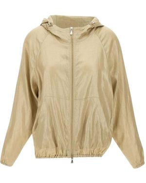Eleventy Chaqueta bómber con capucha - Neutro